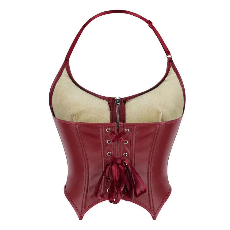 Women Pu Leather Corset Top Crop
