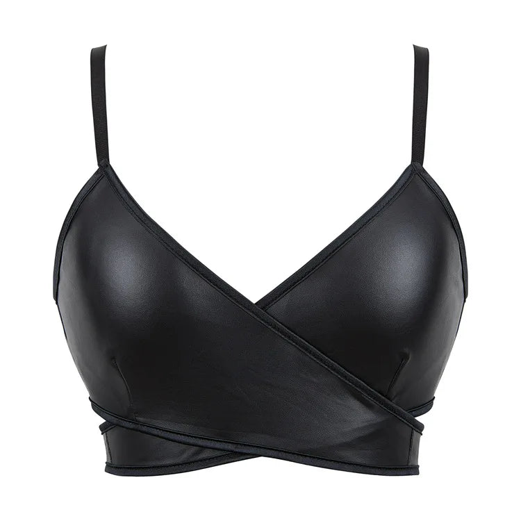 Women Pu Leather Corset Top Crop