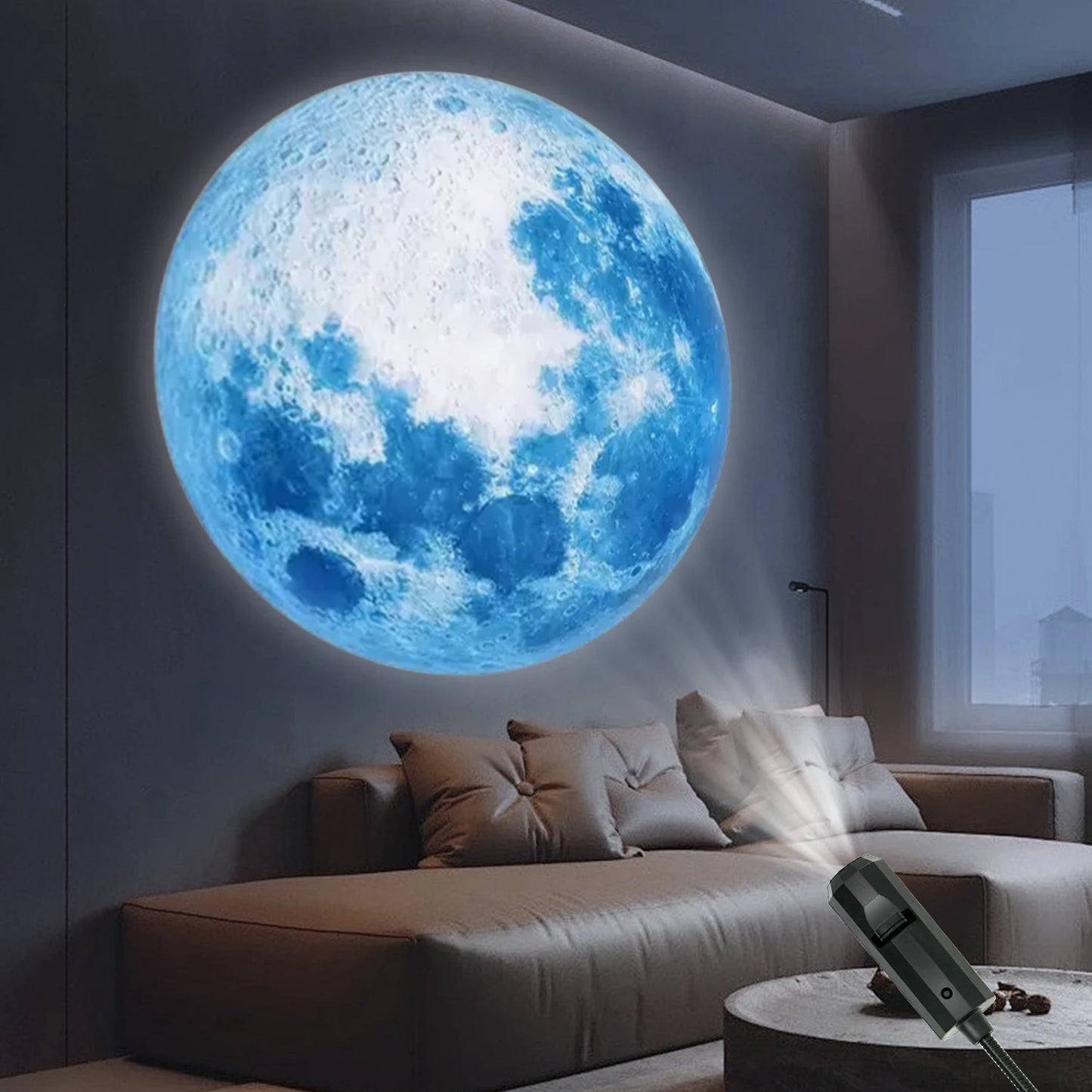 Moon lamp, LED lamp, blue planet