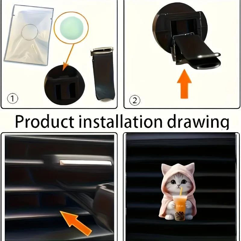 Cute cat acrylic car aromatherapy