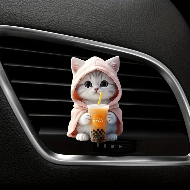 Cute cat acrylic car aromatherapy