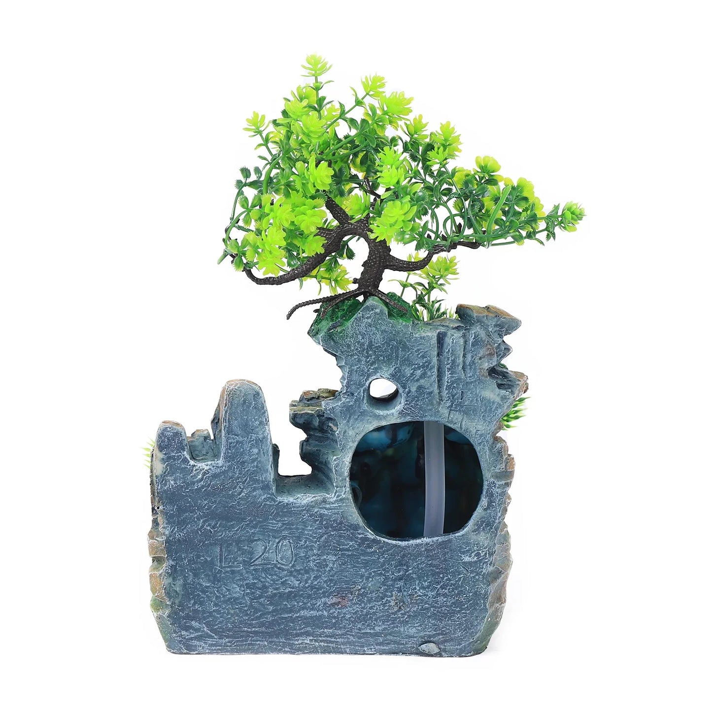 Led Lights Resin Rockery Flowing Water Fountain Lucky Feng Shui Wheel Office Desktop Ornaments With Nebulizer Home Decoration