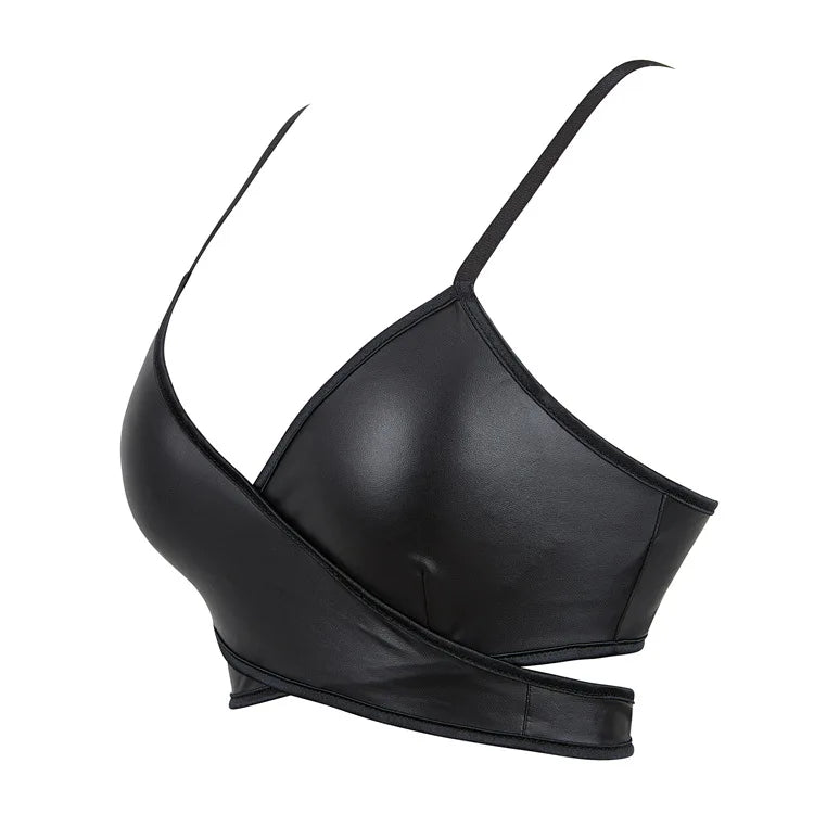 Women Pu Leather Corset Top Crop