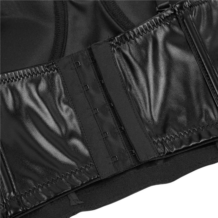 Women Pu Leather Corset Top Crop