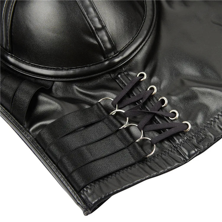 Women Pu Leather Corset Top Crop