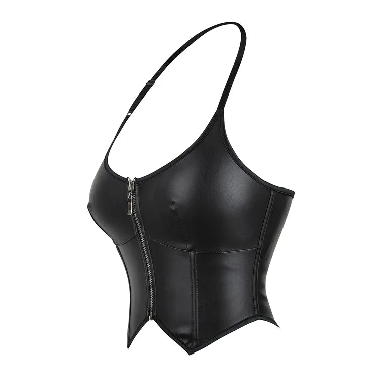 Women Pu Leather Corset Top Crop