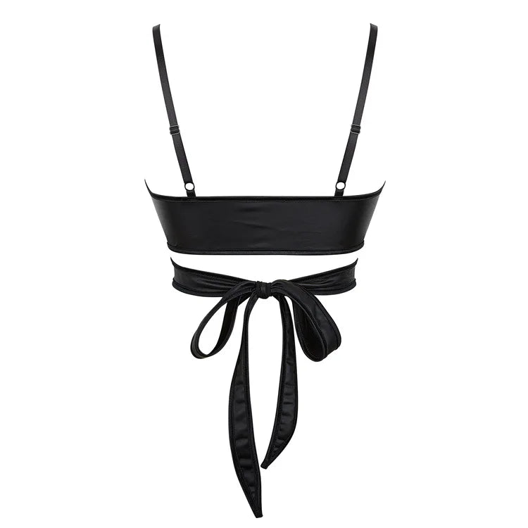 Women Pu Leather Corset Top Crop