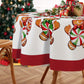 1pc Christmas Polyester Tablecloth - Lively Gingerbread Man Candy Pattern - Festive Decor for Home & Events - Durable Fabric, Instantly Adds Holiday Cheer - Perfect Christmas Gift