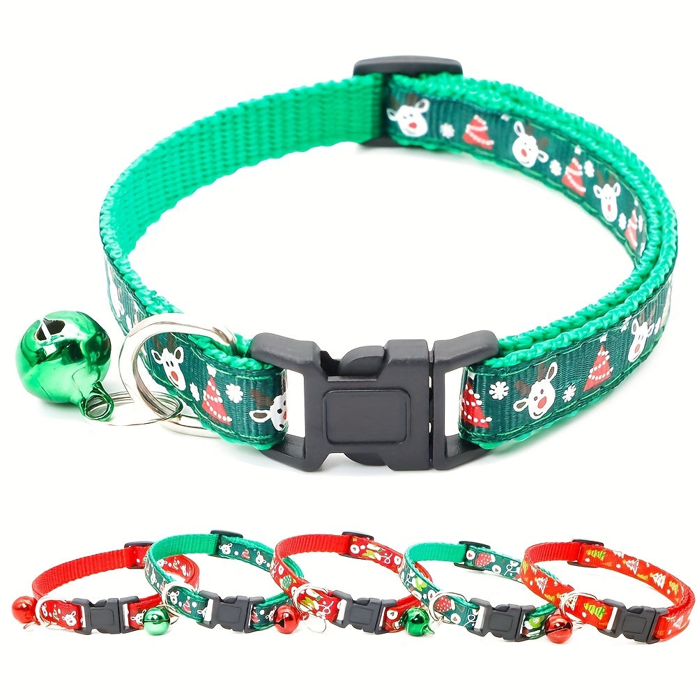 Pet Collar Christmas Nylon Cat Collar Adjustable Holiday Pet Collar, Pet Christmas Gift