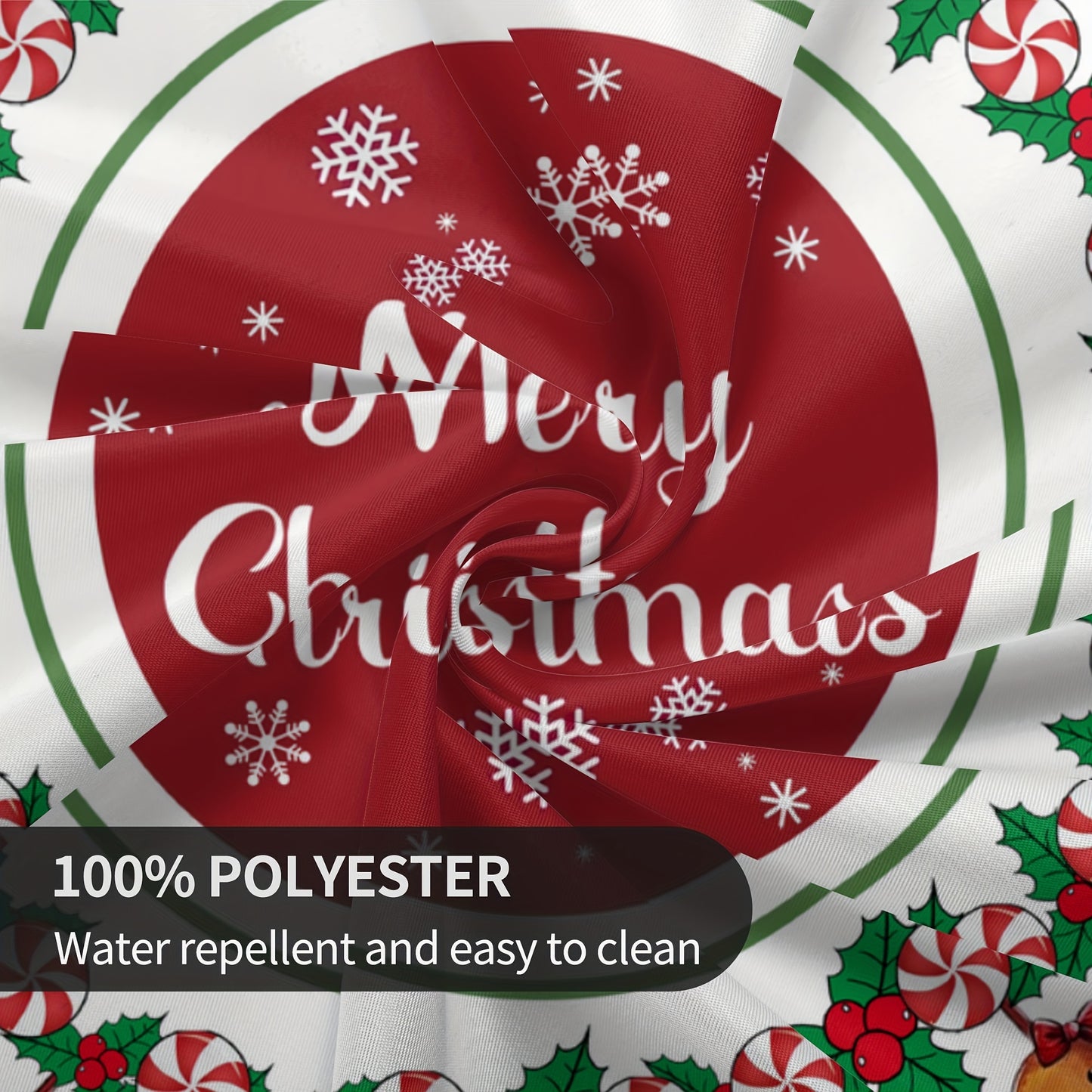 1pc Christmas Polyester Tablecloth - Lively Gingerbread Man Candy Pattern - Festive Decor for Home & Events - Durable Fabric, Instantly Adds Holiday Cheer - Perfect Christmas Gift