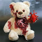Halloween Horror Plush Bear Haunted House Decoration Atmosphere Holiday Party Prank Animal Shredding Props Resin Crafts
