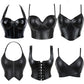 Women Pu Leather Corset Top Crop