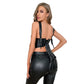 Women Pu Leather Corset Top Crop
