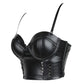 Women Pu Leather Corset Top Crop